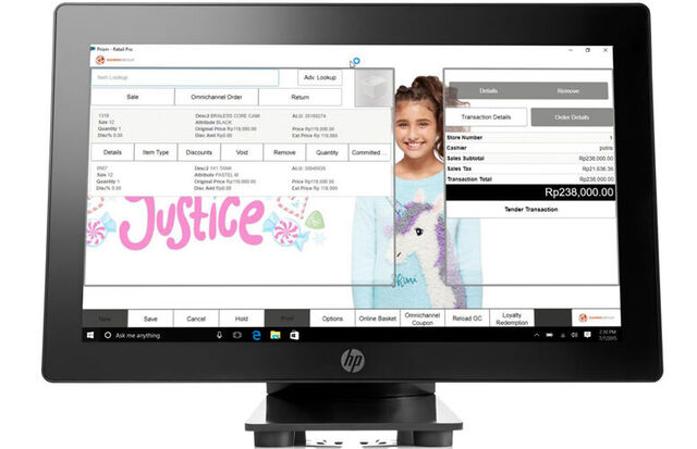 Prism POS in Black Interface Running on HP System