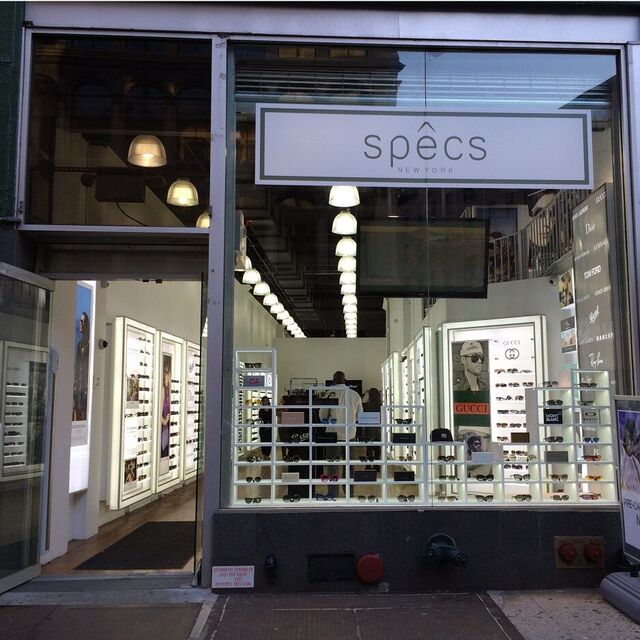 Another shot of the storefront with a better view of glasses on shelves